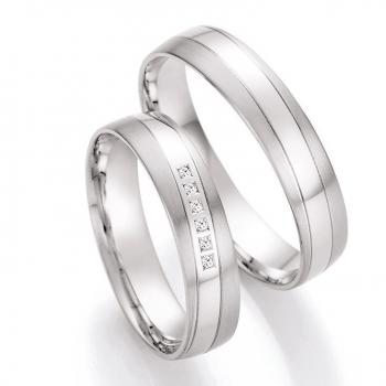 Nowotny-Collection Ruesch Trauringe Weissgold 66/41090-045 + 66/41100-045